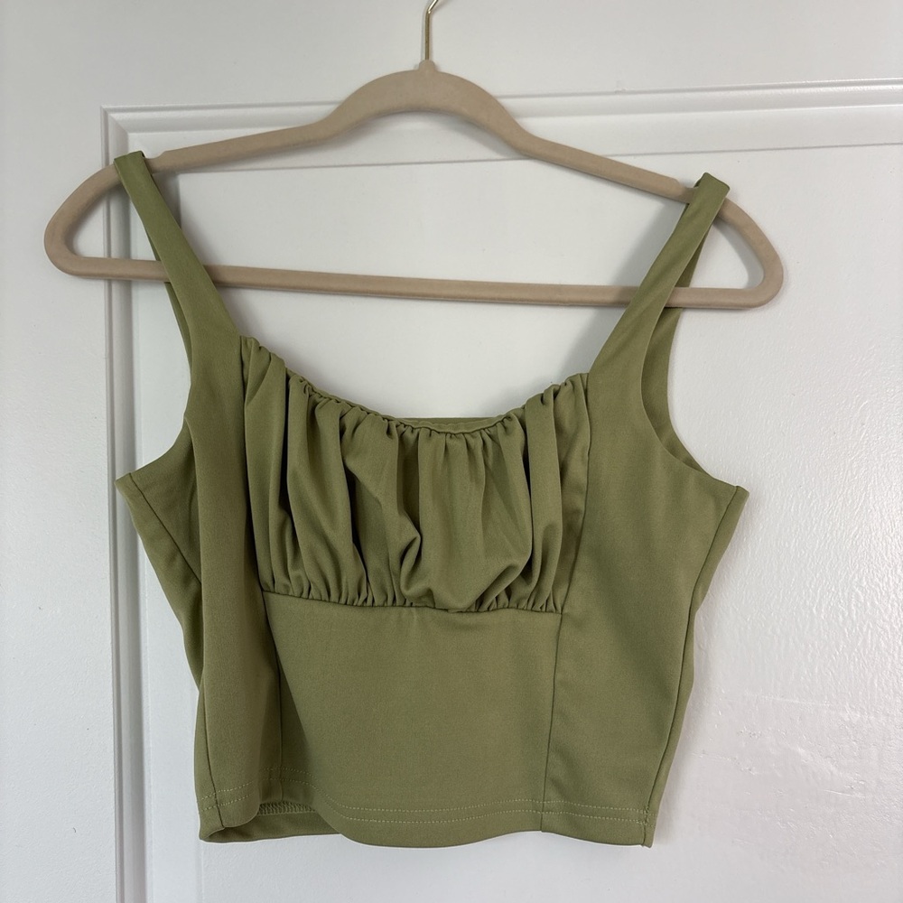 Amazon Olive Green Women's Crop Top